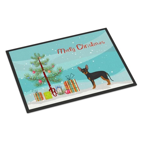Carolines Treasures 24 x 36 in. Prague Ratter Christmas Tree Indoor or Outdoor Mat CK3480JMAT